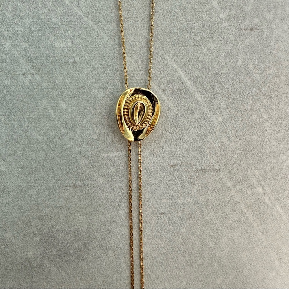 Gold Bolo Tie Necklace